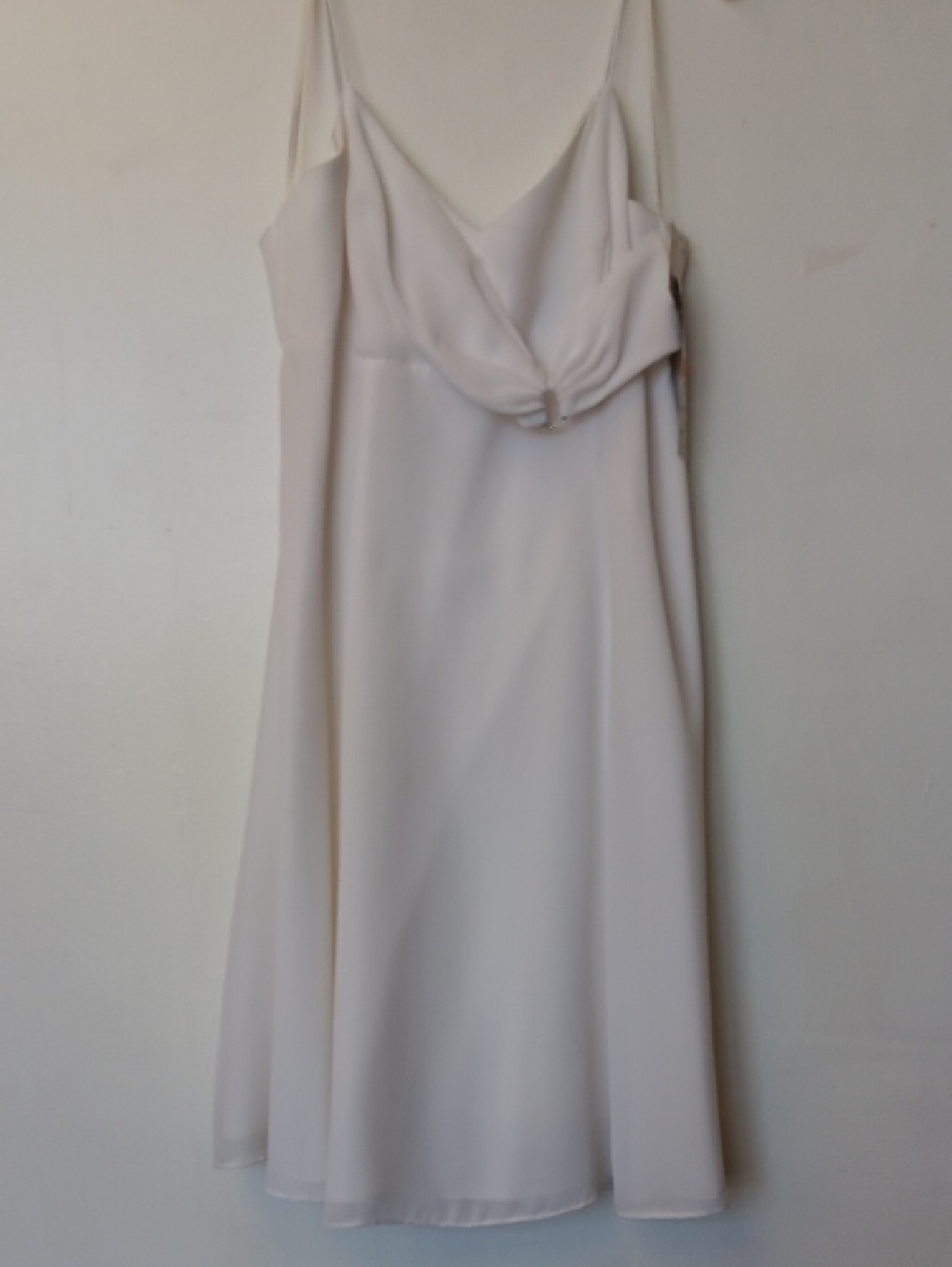 Vintage Faviana PM  White Slip Dress with Draped Bodice